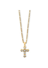 LAZARA DOUBLE CROSS PENDANT NECKLACE