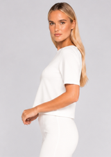 PONTE KNIT SHORT SLEEVE TOP EXTENDED