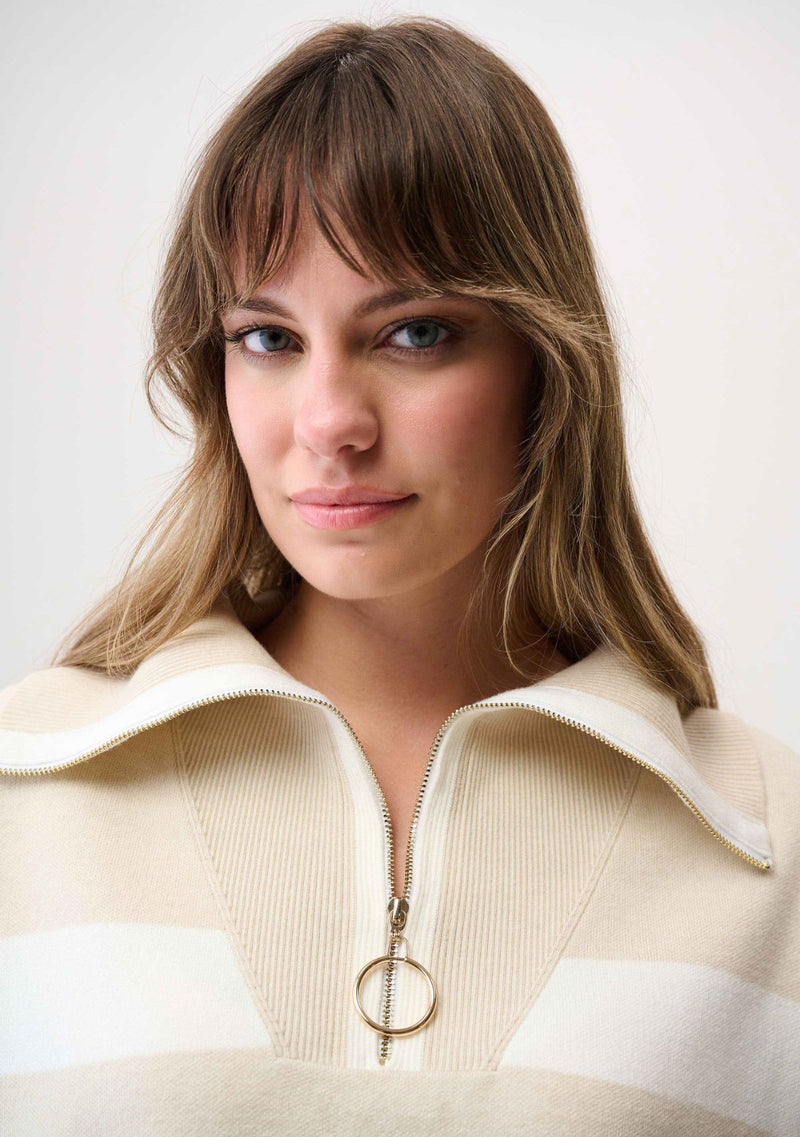 STRIPE PRINT BOXY SWEATER