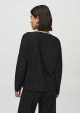 SEQUINED SWEATER KNIT BOXY TOP