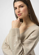 SWEATER KNIT PULLOVER WITH SEQUINS