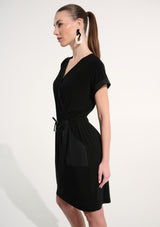 SILKY KNIT WRAP DRESS