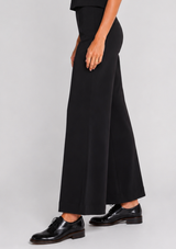 PONTE KNIT CROPPED WIDE LEG PANT