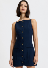 AZRA TWILL SQUARE NECK DRESS