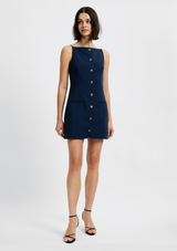 AZRA TWILL SQUARE NECK DRESS