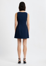 AZRA TWILL SQUARE NECK DRESS