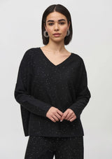 SEQUINED SWEATER KNIT BOXY TOP