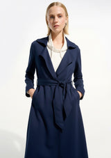 SCUBA JERSEY STRAIGHT COAT WITH SASH