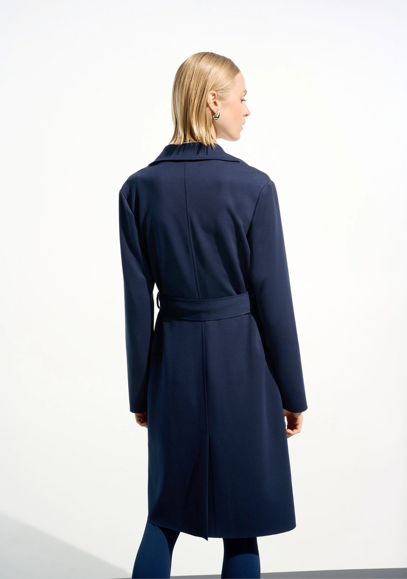 SCUBA JERSEY STRAIGHT COAT WITH SASH