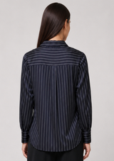 SATIN PINSTRIPE BLOUSE
