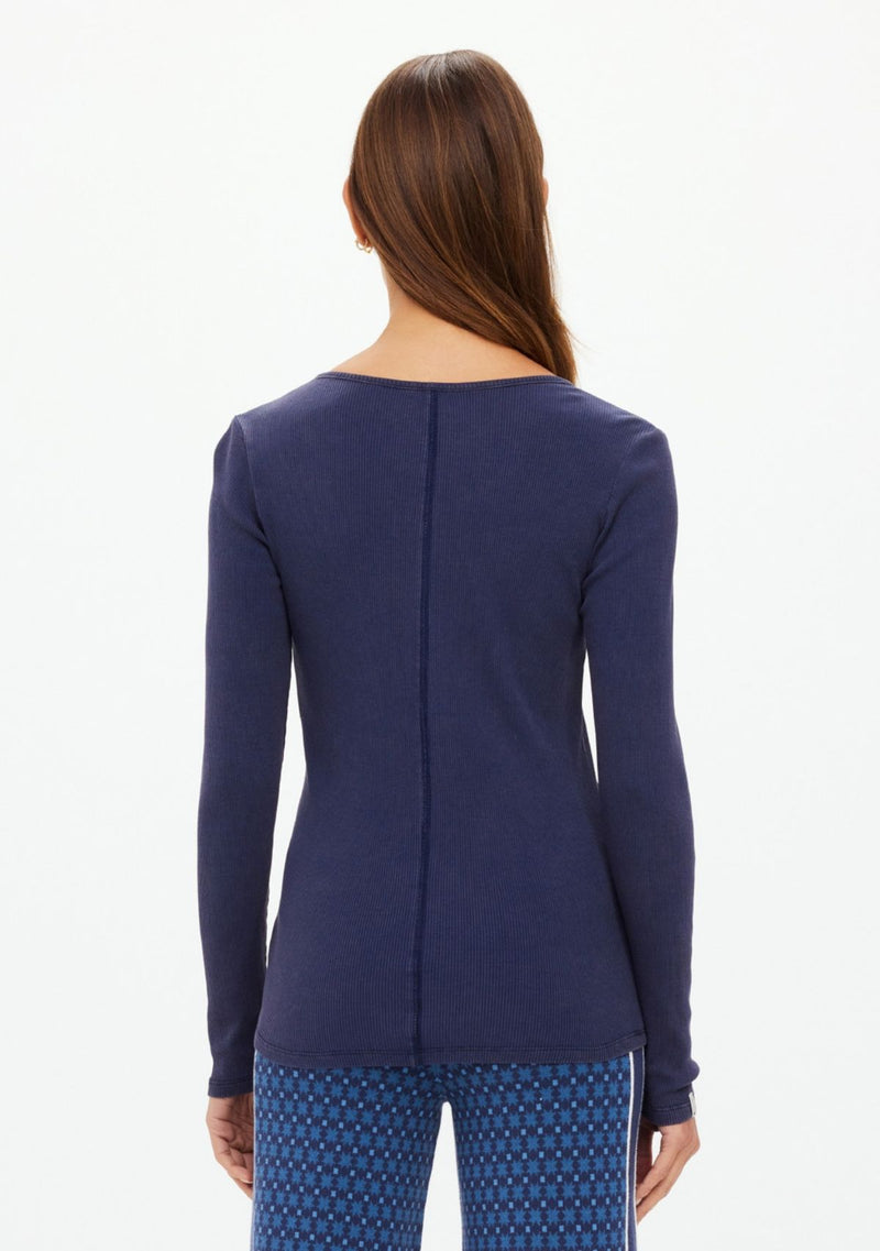 NESS RIBBED LONG SLEEVE TOP