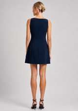 AZRA TWILL SQUARE NECK DRESS