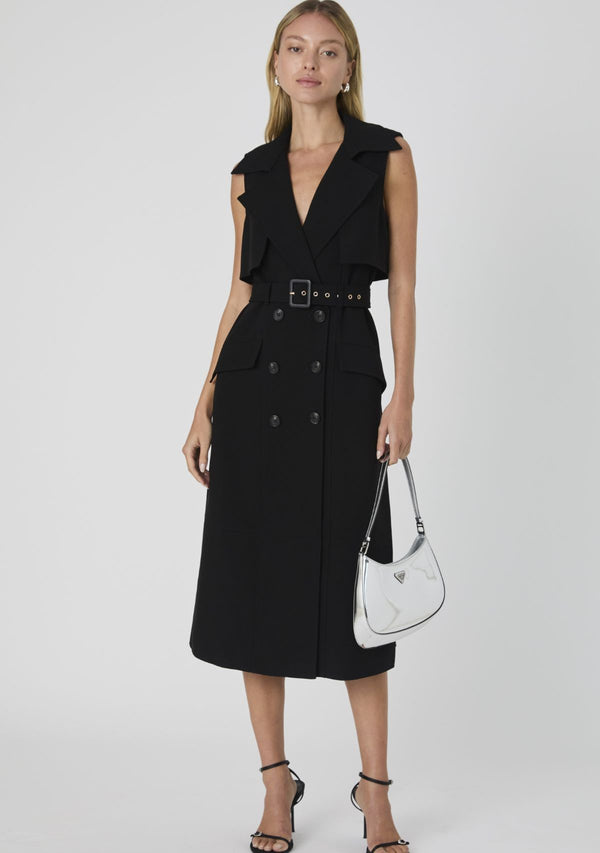 AZRA TWILL SLEEVELESS TRENCH DRESS