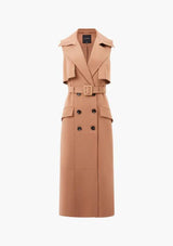 AZRA TWILL SLEEVELESS TRENCH DRESS