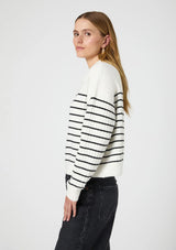 VHARI COLLAR LONGSLEEVE STRIPE SWEATER