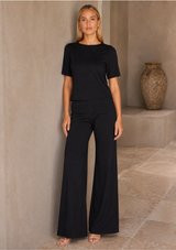 PONTE KNIT SHORT SLEEVE TOP EXTENDED