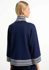 SCUBA JERSEY JACKET WITH FUNNEL COLLAR