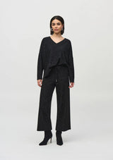 SEQUINED SWEATER KNIT BOXY TOP