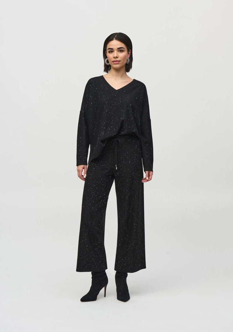 SEQUINED SWEATER KNIT BOXY TOP