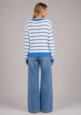 TEDDY KNIT OPEN STRIPE PULLOVER