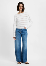 MOZART CROCHET STRIPE PULLOVER