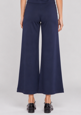 PONTE KNIT CROPPED WIDE LEG PANT