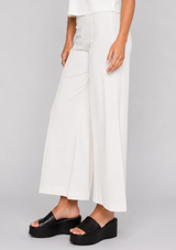 PONTE KNIT CROPPED WIDE LEG PANT