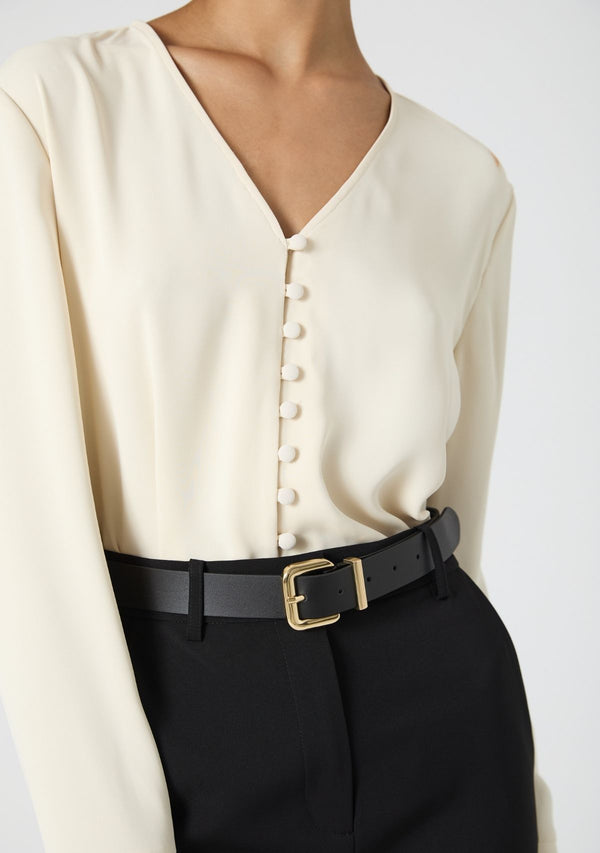 CARMEN CREPE BELL SLEEVE SHIRT