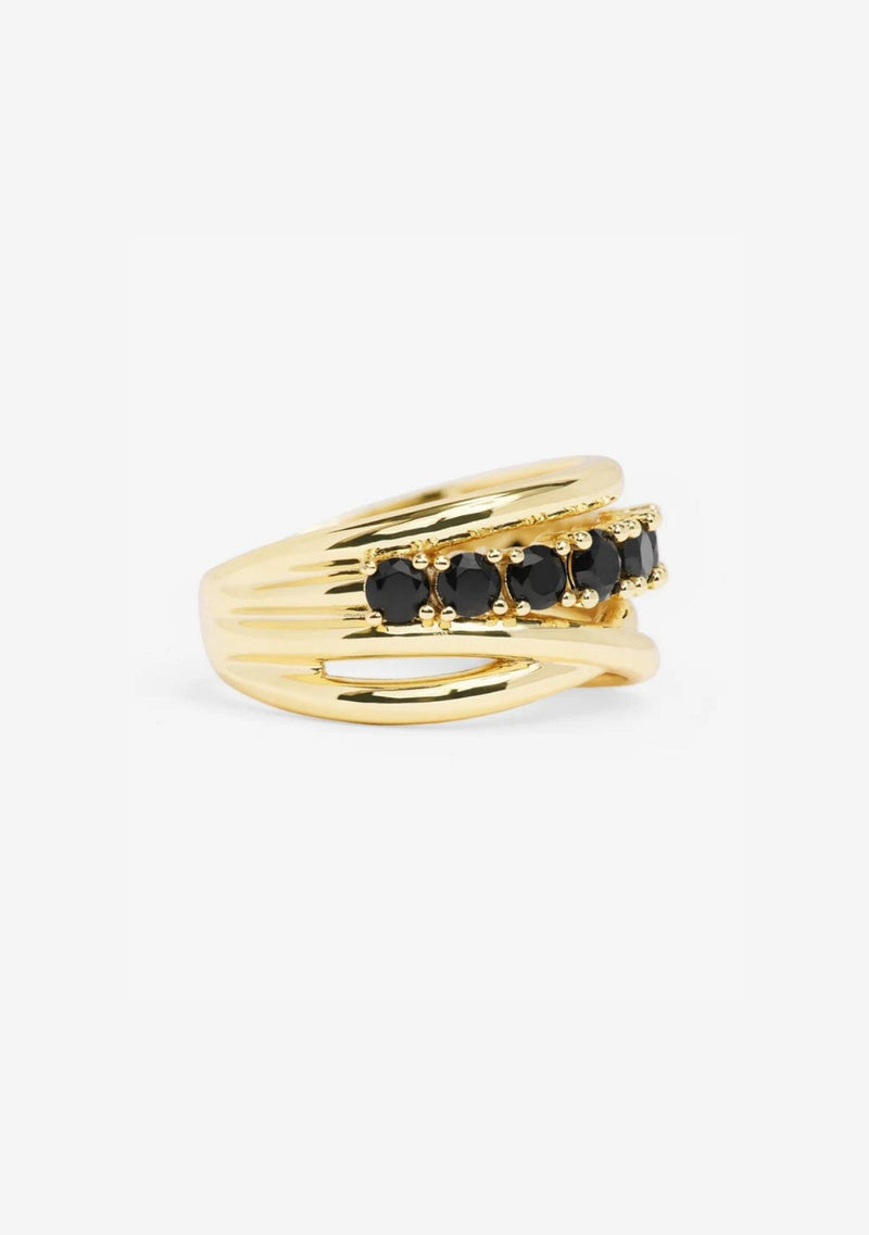 OH SHE FANCY STACKED BLACK CZ RING