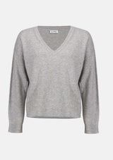 WOOL BLEND V-NECK BOXY SWEATER