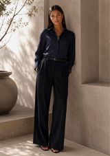 SATIN PINSTRIPE BLOUSE