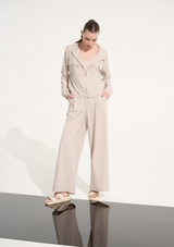 STRETCH WOVEN WIDE LEG PANT