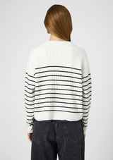 VHARI COLLAR LONGSLEEVE STRIPE SWEATER