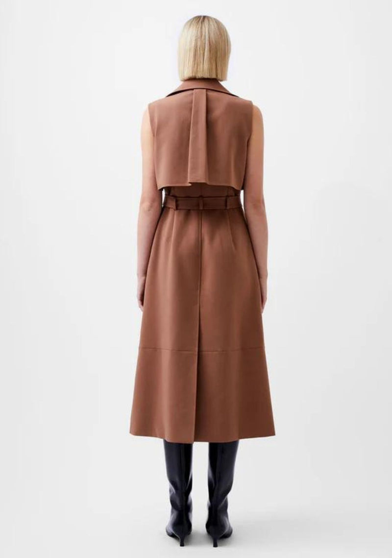 AZRA TWILL SLEEVELESS TRENCH DRESS