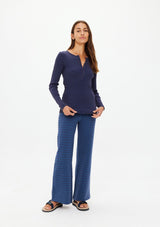 NESS RIBBED LONG SLEEVE TOP