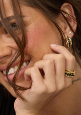 OH SHE FANCY STACKED BLACK CZ RING