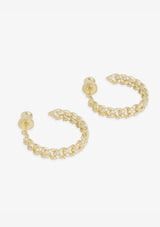 PAVE JULIAN CHAIN HOOPS 1"