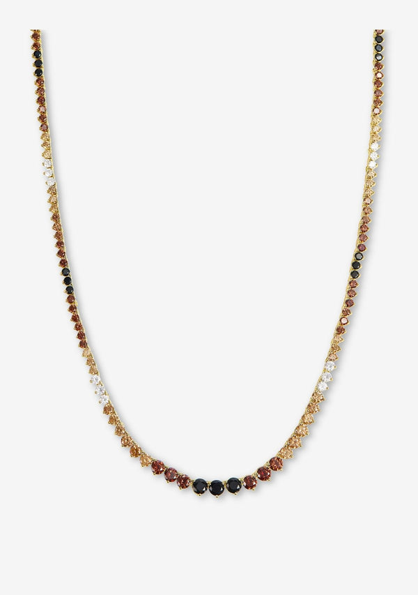 NOT YOUR BASIC GRADUATED OMBRE TENNIS NECKLACE 16"