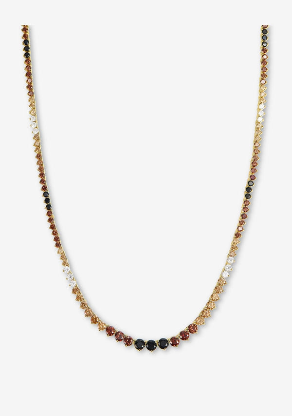 NOT YOUR BASIC GRADUATED OMBRE TENNIS NECKLACE 18"