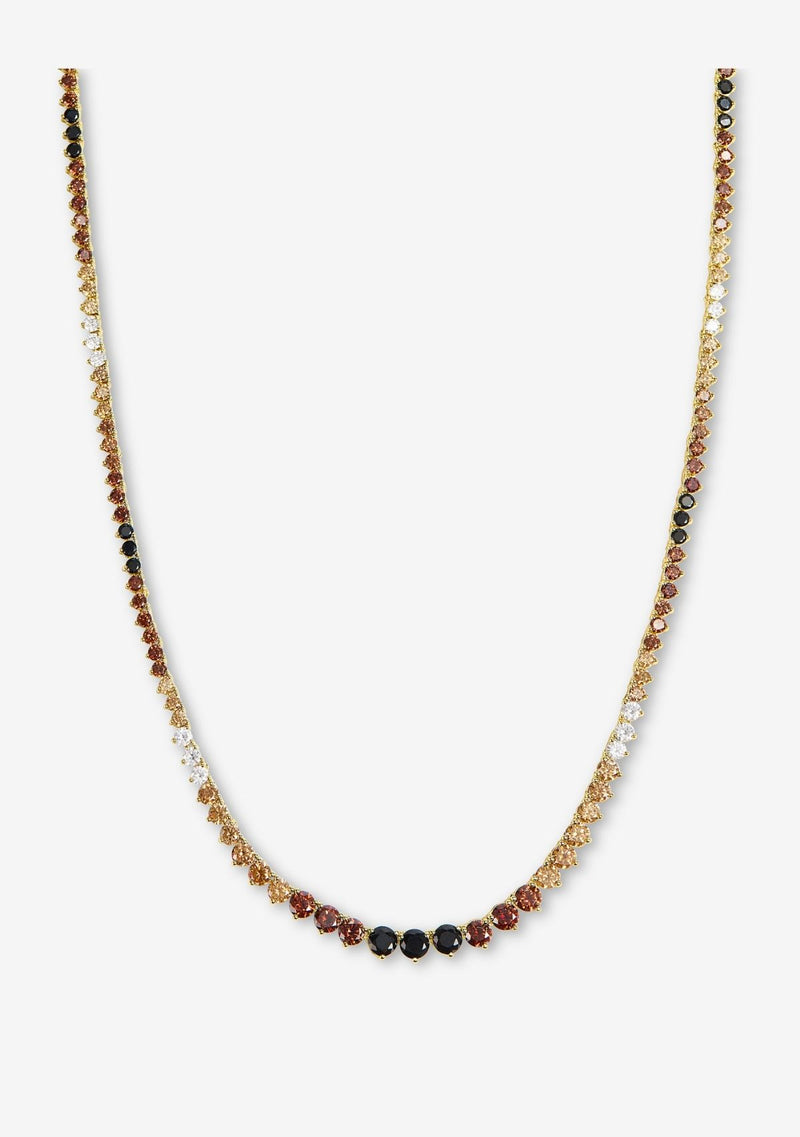 NOT YOUR BASIC GRADUATED OMBRE TENNIS NECKLACE 18"