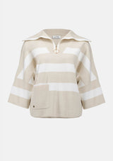 STRIPE PRINT BOXY SWEATER