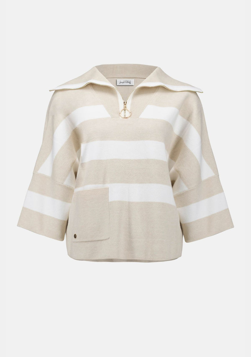 STRIPE PRINT BOXY SWEATER