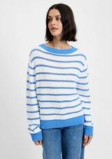 TEDDY KNIT OPEN STRIPE PULLOVER