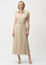 CASUAL SLEEVELESS SHIRT DRESS