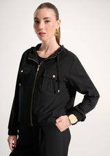 STRETCH WOVEN UTILITY JACKET