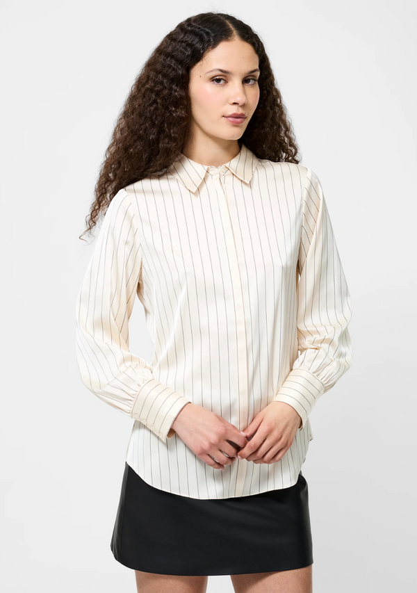 SATIN PINSTRIPE BLOUSE