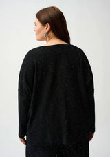 SEQUINED SWEATER KNIT BOXY TOP