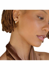 DENALI CROSS HUGGIE HOOP EARRING