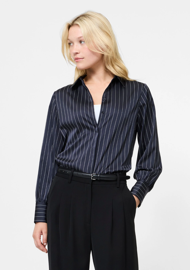 SATIN PINSTRIPE BLOUSE