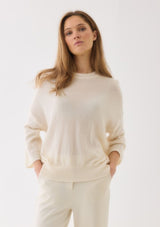 CASHMERE SILK 3/4 SLEEVE CREW NECK